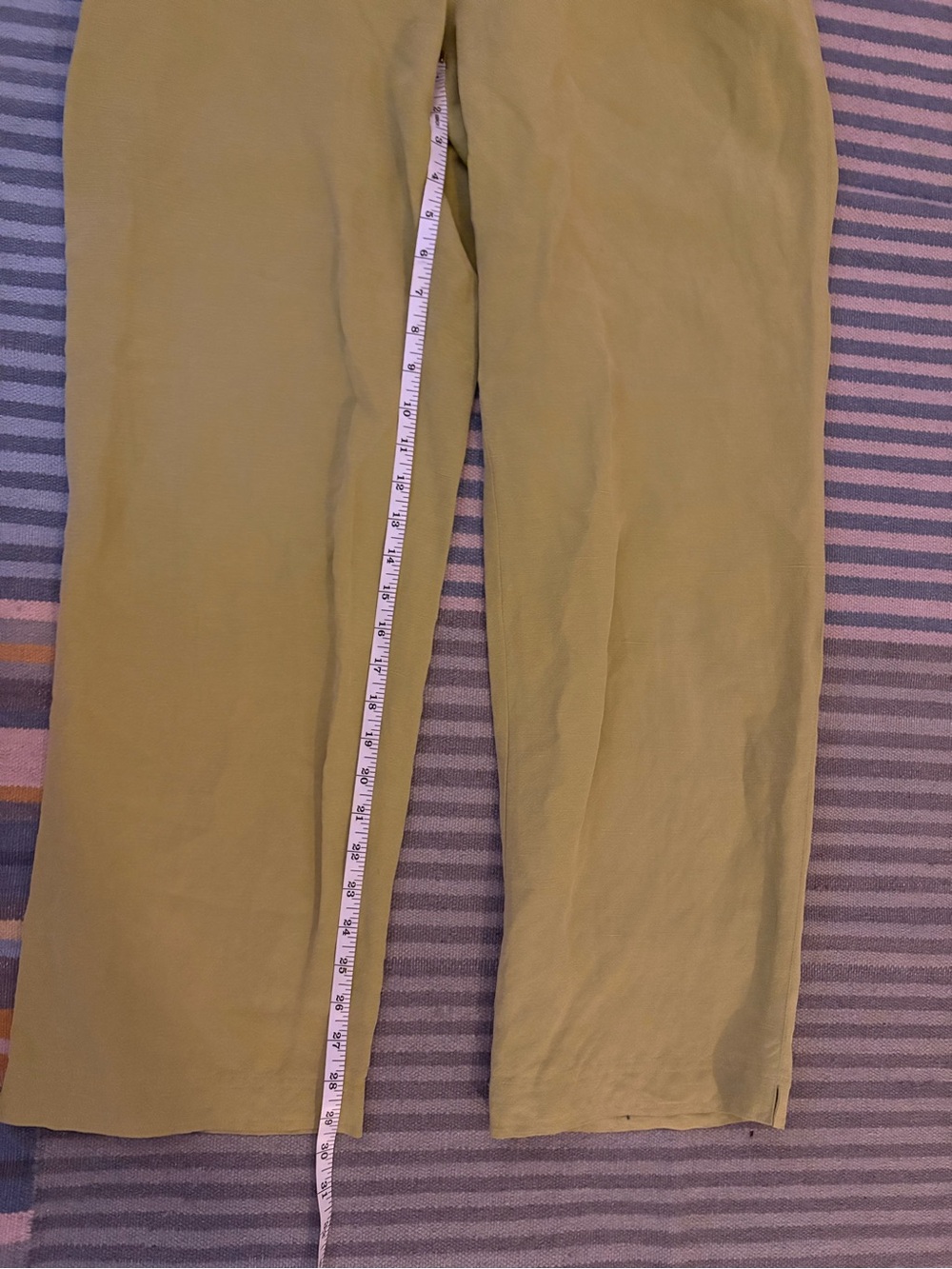 Y2K Chico's Lime Green Linen Blend Wide Leg Trousers - Picture 5 of 5